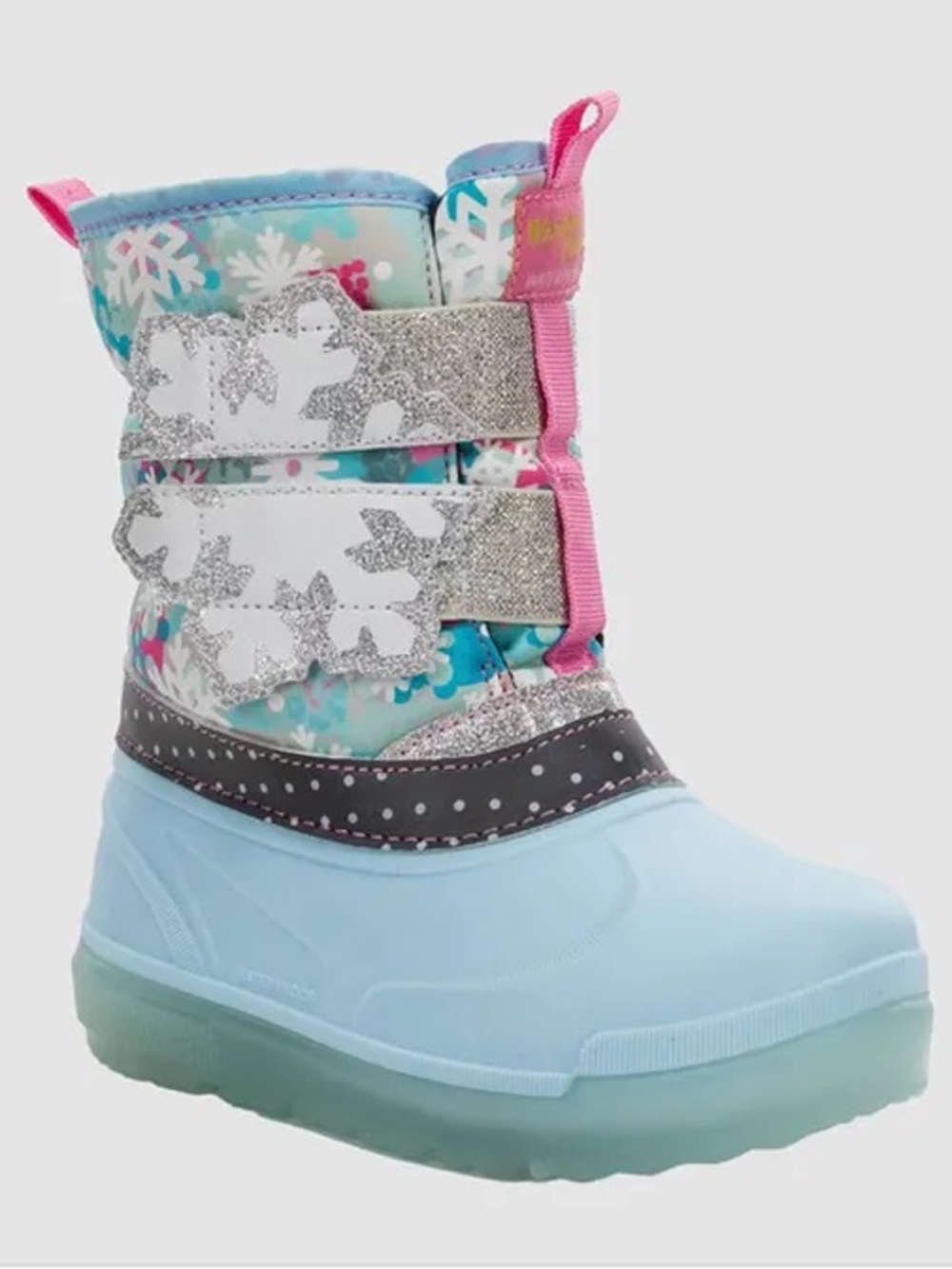 NWT Western Chief Toddler Denali Lighted Snowflake Winter Boots, Size 12T
